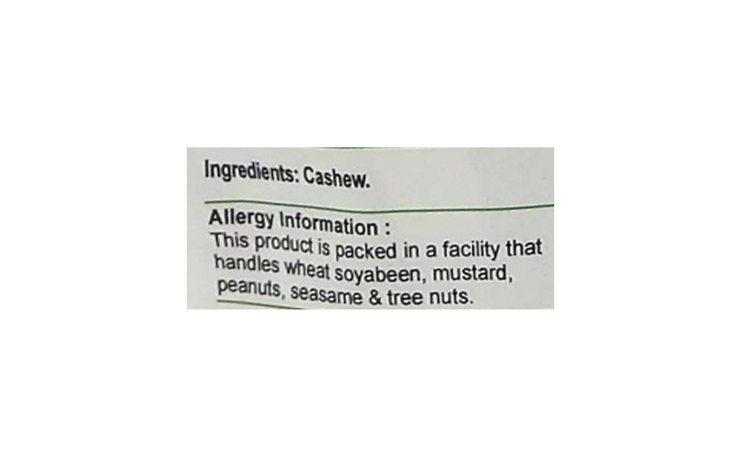 Axium Cashews Whole Cashew Nuts   Pack  250 grams